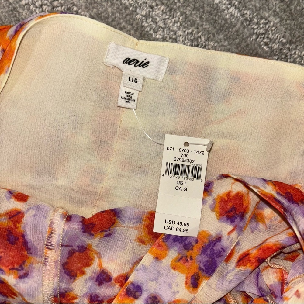 NWT Aerie High Rise Waist Tie Lined Skirt Size L - Picture 3 of 3